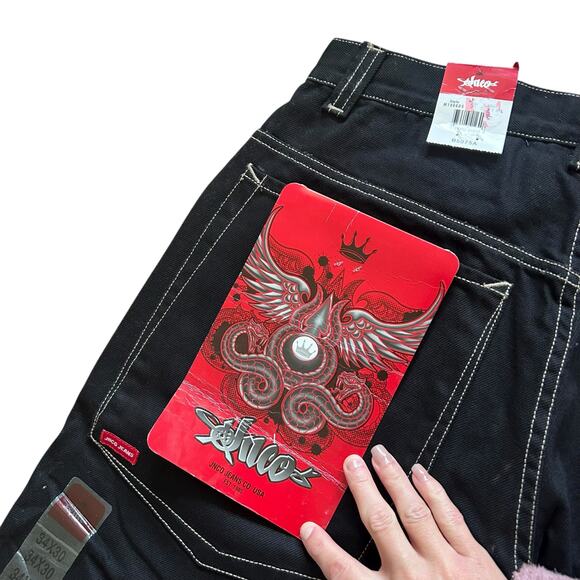 Vintage DS JNCO Black Wide Leg Jeans Sz 32 - Picture 8 of 11